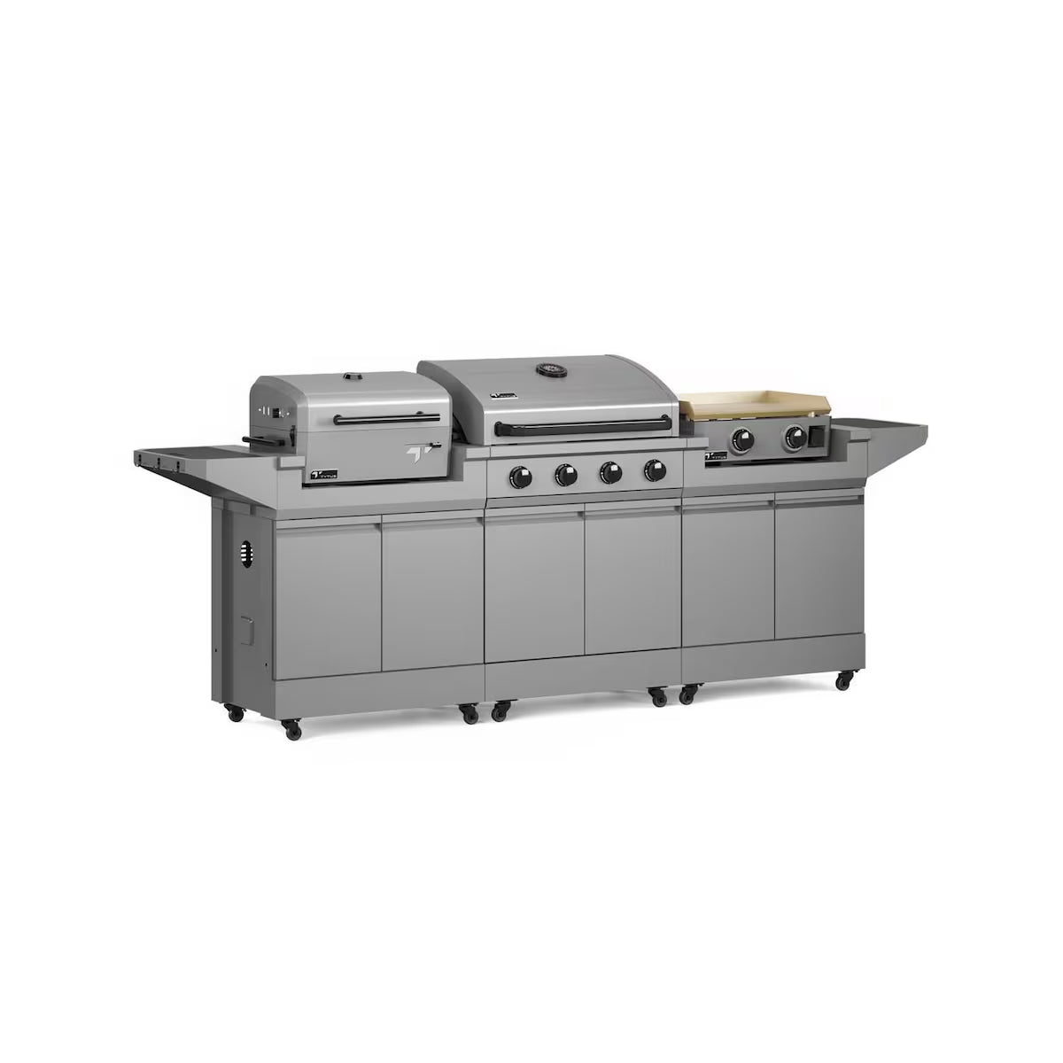 Modular Trio w/ 4-Burner Propane Grill, Griddle & Charcoal Grill
